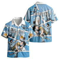 Custom Argentina Football Kid Hawaiian Shirt Goat Comic Style Sun Of May