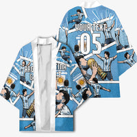 Custom Argentina Football Kimono Goat Comic Style Sun Of May