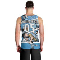 Custom Argentina Football Men Tank Top Goat Comic Style Sun Of May