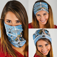 Argentina Football Neck Gaiter Goat Comic Style Sun Of May