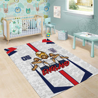 Custom England Football Area Rug Three Lions Trophy St George Cross