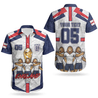 Custom England Football Couples Matching Off Shoulder Maxi Dress and Hawaiian Shirt Three Lions Trophy St George Cross