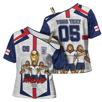 Custom England Football Cross Shoulder Shirt Three Lions Trophy St George Cross
