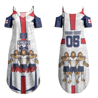 Custom England Football Family Matching Summer Maxi Dress and Hawaiian Shirt Three Lions Trophy St George Cross