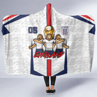 Custom England Football Hooded Blanket Three Lions Trophy St George Cross