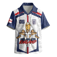 Custom England Football Kid Hawaiian Shirt Three Lions Trophy St George Cross