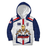 Custom England Football Kid Hoodie Three Lions Trophy St George Cross