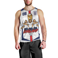 Custom England Football Men Tank Top Three Lions Trophy St George Cross