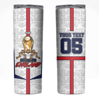 Custom England Football Skinny Tumbler Three Lions Trophy St George Cross