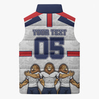 Custom England Football Sleeveless Puffer Jacket Three Lions Trophy St George Cross