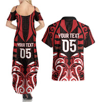 Custom Aotearoa Ngapuhi Couples Matching Summer Maxi Dress and Hawaiian Shirt Maori Pattern New Zealand DT05 - Polynesian Pride