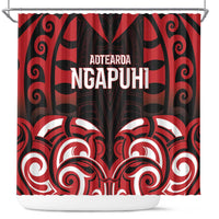 Aotearoa Ngapuhi Shower Curtain Maori Pattern New Zealand DT05 Red - Polynesian Pride