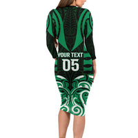 Custom Aotearoa Ngai Tahu Family Matching Long Sleeve Bodycon Dress and Hawaiian Shirt Maori Pattern New Zealand DT05 - Polynesian Pride