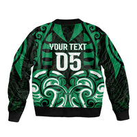 Custom Aotearoa Ngai Tahu Sleeve Zip Bomber Jacket Maori Pattern New Zealand DT05 - Polynesian Pride