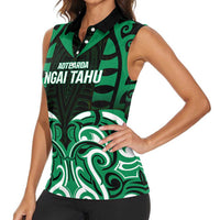 Custom Aotearoa Ngai Tahu Women Sleeveless Polo Shirt Maori Pattern New Zealand - Polynesian Pride