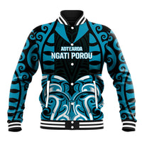 Custom Aotearoa Ngati Porou Baseball Jacket Maori Pattern New Zealand DT05 Unisex Blue - Polynesian Pride