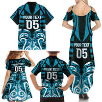 Custom Aotearoa Ngati Porou Family Matching Summer Maxi Dress and Hawaiian Shirt Maori Pattern New Zealand - Polynesian Pride