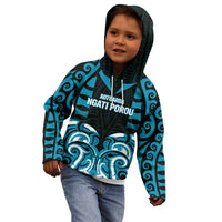 Custom Aotearoa Ngati Porou Kid Hoodie Maori Pattern New Zealand - Polynesian Pride