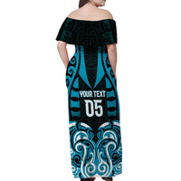 Custom Aotearoa Ngati Porou Off Shoulder Maxi Dress Maori Pattern New Zealand - Polynesian Pride
