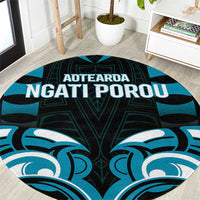 Aotearoa Ngati Porou Round Carpet Maori Pattern New Zealand - Polynesian Pride