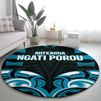 Aotearoa Ngati Porou Round Carpet Maori Pattern New Zealand - Polynesian Pride