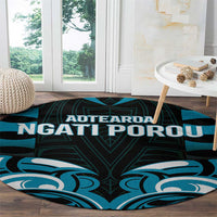 Aotearoa Ngati Porou Round Carpet Maori Pattern New Zealand - Polynesian Pride