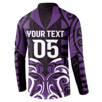 Custom Aotearoa Rangitane Button Sweatshirt Maori Pattern New Zealand - Polynesian Pride