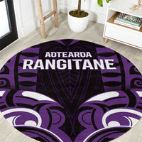 Aotearoa Rangitane Round Carpet Maori Pattern New Zealand DT05 Purple - Polynesian Pride
