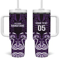 Custom Aotearoa Rangitane Tumbler With Handle Maori Pattern New Zealand DT05 One Size: 40 oz Purple - Polynesian Pride