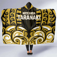 Aotearoa Taranaki Hooded Blanket Maori Pattern New Zealand DT05 One Size Yellow - Polynesian Pride