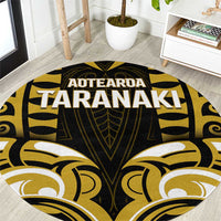 Aotearoa Taranaki Round Carpet Maori Pattern New Zealand DT05 Yellow - Polynesian Pride