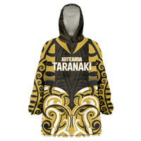 Custom Aotearoa Taranaki Wearable Blanket Hoodie Maori Pattern New Zealand - Polynesian Pride