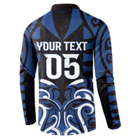 Custom Aotearoa Ngati Tuwharetoa Button Sweatshirt Maori Pattern New Zealand - Polynesian Pride