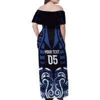 Custom Aotearoa Ngati Tuwharetoa Family Matching Off Shoulder Maxi Dress and Hawaiian Shirt Maori Pattern New Zealand - Polynesian Pride