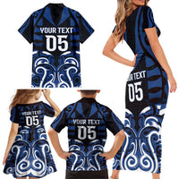 Custom Aotearoa Ngati Tuwharetoa Family Matching Short Sleeve Bodycon Dress and Hawaiian Shirt Maori Pattern New Zealand - Polynesian Pride