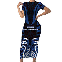 Custom Aotearoa Ngati Tuwharetoa Family Matching Short Sleeve Bodycon Dress and Hawaiian Shirt Maori Pattern New Zealand - Polynesian Pride