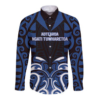 Custom Aotearoa Ngati Tuwharetoa Long Sleeve Button Shirt Maori Pattern New Zealand - Polynesian Pride