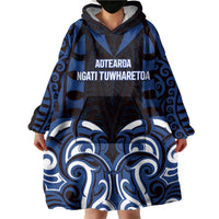 Custom Aotearoa Ngati Tuwharetoa Wearable Blanket Hoodie Maori Pattern New Zealand - Polynesian Pride
