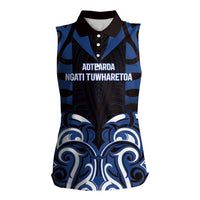 Custom Aotearoa Ngati Tuwharetoa Women Sleeveless Polo Shirt Maori Pattern New Zealand - Polynesian Pride