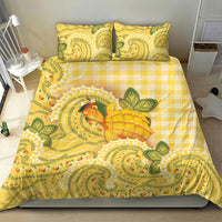 Hawaii Palaka Bedding Set Cute Ripe Mango Turtle On The Waves