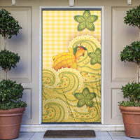 Hawaii Palaka Door Cover Cute Ripe Mango Turtle On The Waves