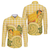 Hawaii Palaka Family Matching Off The Shoulder Long Sleeve Dress and Hawaiian Shirt Cute Ripe Mango Turtle On The Waves