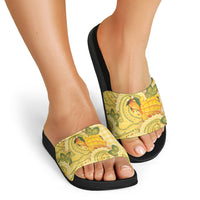 Hawaii Palaka Slide Sandals Cute Ripe Mango Turtle On The Waves