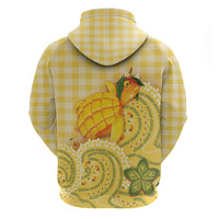 Hawaii Palaka Zip Hoodie Cute Ripe Mango Turtle On The Waves