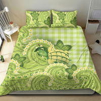 Hawaii Palaka Bedding Set Cute Green Mango Turtle On The Waves