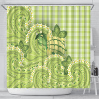 Hawaii Palaka Shower Curtain Cute Green Mango Turtle On The Waves