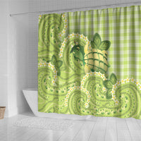 Hawaii Palaka Shower Curtain Cute Green Mango Turtle On The Waves