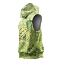 Hawaii Palaka Sleeveless Hoodie Cute Green Mango Turtle On The Waves