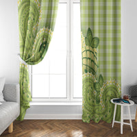 Hawaii Palaka Window Curtain Cute Green Mango Turtle On The Waves