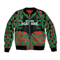 Custom Aotearoa Ngati Hine Bomber Jacket Maori Pattern New Zealand - Polynesian Pride